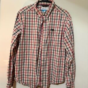 Columbia Men's Plaid Shirt - Red, Blue, Cream